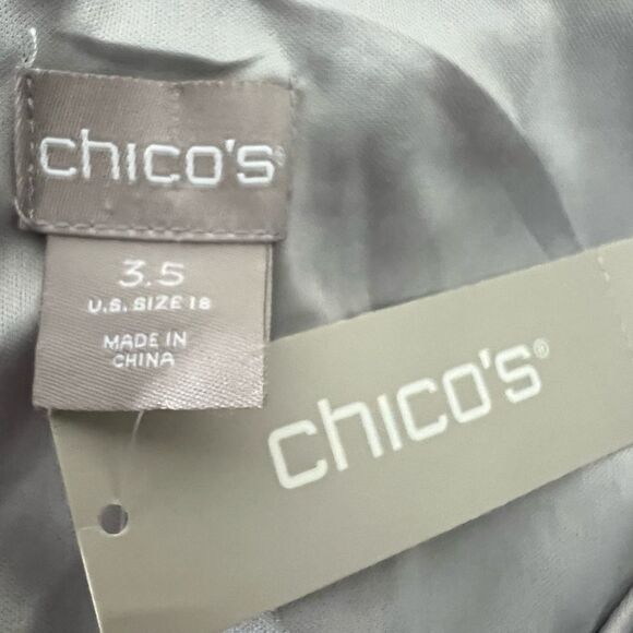 Chico’s maxi dress plus size 3.5/18 black gray animal print flutter sleeve - Picture 5 of 7